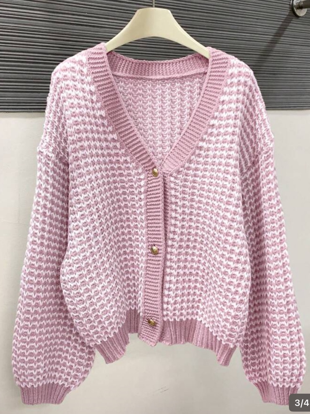Pink Chunky Knit Cardigan/Sweater